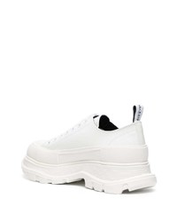 Baskets basses en cuir imprimées blanches et noires Alexander McQueen