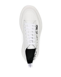 Baskets basses en cuir imprimées blanches et noires Alexander McQueen