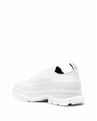 Baskets basses en cuir imprimées blanches et noires Alexander McQueen