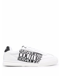 Baskets basses en cuir imprimées blanches et noires VERSACE JEANS COUTURE