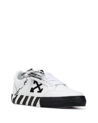 Baskets basses en cuir imprimées blanches et noires Off-White