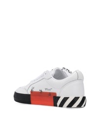 Baskets basses en cuir imprimées blanches et noires Off-White