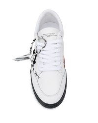 Baskets basses en cuir imprimées blanches et noires Off-White