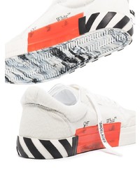 Baskets basses en cuir imprimées blanches et noires Off-White