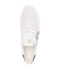 Baskets basses en cuir imprimées blanches et noires Givenchy