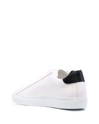 Baskets basses en cuir imprimées blanches et noires Moschino