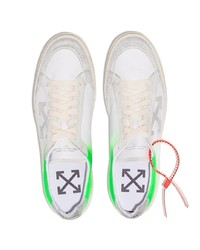 Baskets basses en cuir imprimées blanches Off-White