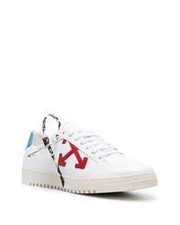 Baskets basses en cuir imprimées blanches Off-White