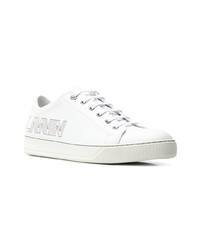 Baskets basses en cuir imprimées blanches Lanvin