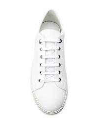 Baskets basses en cuir imprimées blanches Lanvin