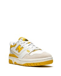 Baskets basses en cuir imprimées blanches New Balance