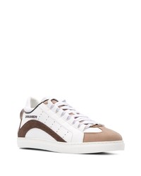 Baskets basses en cuir imprimées blanches DSQUARED2