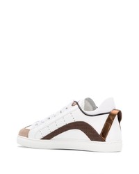 Baskets basses en cuir imprimées blanches DSQUARED2