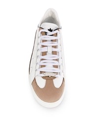 Baskets basses en cuir imprimées blanches DSQUARED2