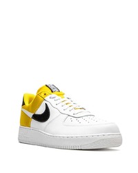 Baskets basses en cuir imprimées blanches Nike