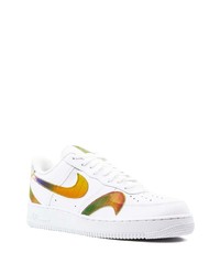 Baskets basses en cuir imprimées blanches Nike