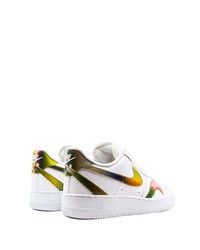 Baskets basses en cuir imprimées blanches Nike