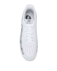 Baskets basses en cuir imprimées blanches Nike