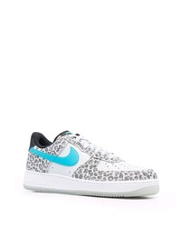 Baskets basses en cuir imprimées blanches Nike