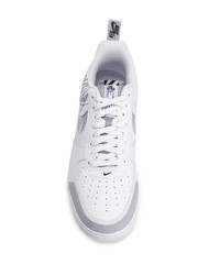 Baskets basses en cuir imprimées blanches Nike