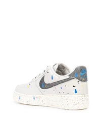 Baskets basses en cuir imprimées blanches Nike