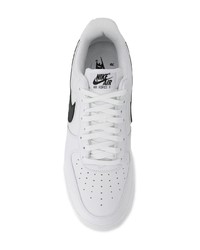 Baskets basses en cuir imprimées blanches Nike