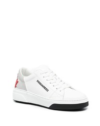 Baskets basses en cuir imprimées blanches DSQUARED2