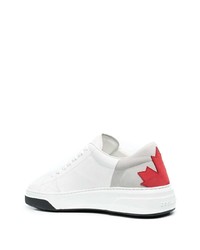 Baskets basses en cuir imprimées blanches DSQUARED2