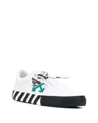 Baskets basses en cuir imprimées blanches Off-White