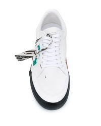 Baskets basses en cuir imprimées blanches Off-White