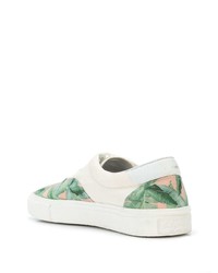 Baskets basses en cuir imprimées blanches Amiri