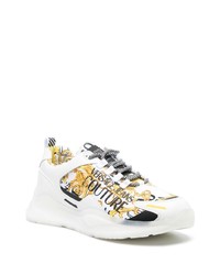 Baskets basses en cuir imprimées blanches VERSACE JEANS COUTURE