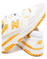 Baskets basses en cuir imprimées blanches New Balance