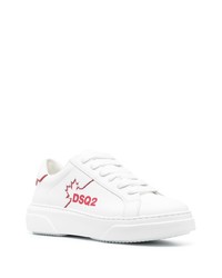 Baskets basses en cuir imprimées blanches DSQUARED2