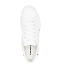 Baskets basses en cuir imprimées blanches DSQUARED2