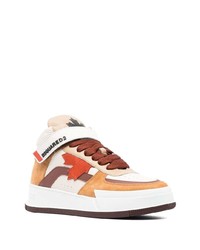 Baskets basses en cuir imprimées blanches DSQUARED2