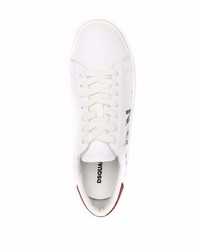 Baskets basses en cuir imprimées blanches DSQUARED2