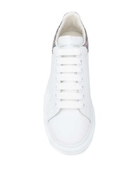 Baskets basses en cuir imprimées blanches Alexander McQueen