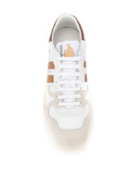 Baskets basses en cuir imprimées blanches Lanvin