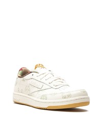 Baskets basses en cuir imprimées blanches Reebok