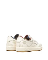 Baskets basses en cuir imprimées blanches Reebok