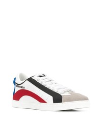 Baskets basses en cuir imprimées blanches DSQUARED2