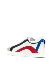 Baskets basses en cuir imprimées blanches DSQUARED2