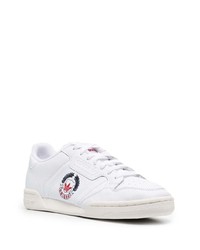 Baskets basses en cuir imprimées blanches adidas