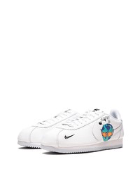 Baskets basses en cuir imprimées blanches Nike