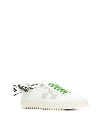 Baskets basses en cuir imprimées blanches Off-White