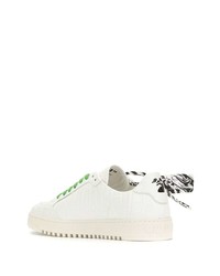 Baskets basses en cuir imprimées blanches Off-White