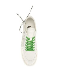 Baskets basses en cuir imprimées blanches Off-White