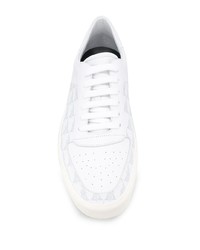 Baskets basses en cuir imprimées blanches Amiri