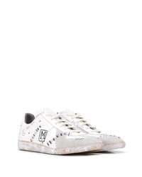 Baskets basses en cuir imprimées blanches Maison Margiela